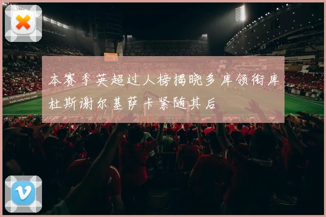 本赛季英超过人榜揭晓多库领衔库杜斯谢尔基萨卡紧随其后